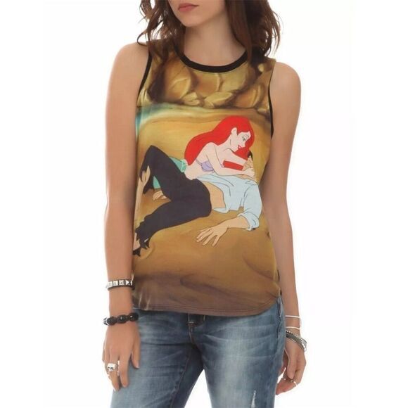 Disney Ariel The Little Mermaid Prince Eric Beach Tank Top Size Small Juniors - Picture 7 of 10
